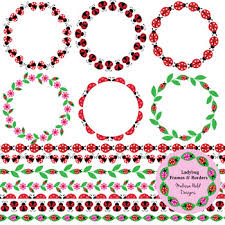 5 xfigurine miniature hand blown glass ladybug insect art animal collectibles#m. Ladybug Frames And Borders Clipart By Scrapster By Melissa Held Designs