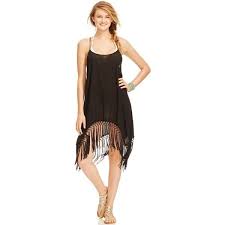 Black Beach Cover Up Raviya Fringe Hem Cover Up Women S Swimsuit 48 Liked On Polyvore Featuring Swimwear Cover Ups Black Beach Cov Women Swimsuits Fringe Swimsuit Swimsuits