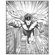 Day 1 Of Inktober The Swift Hero Flies Through The City To Save The Day Art From Learn To Draw Action Heroes By Robe City Drawing Superhero Comic Comic Art