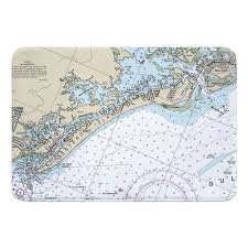 Fl Estero Island Fort Myers Beach Fl Nautical Chart Memory Foam Bath Mat