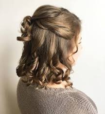 Curly hair with bangs looks extremely cute and feminine. 50 Half Up Half Down Hairstyles For Everyday And Party Looks