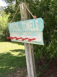 Swimming Pool Decor Backyard Decor Outdoor Signs Pool Towel Backyard Decor Pool Decor Backyard Signs