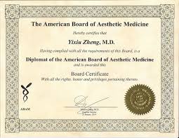 The american board of aesthetic medicine. Aesthetic Diplomat Low Res Jpeg