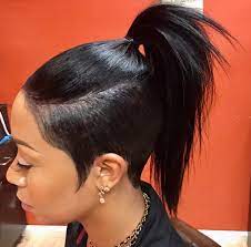 Pin By Tara On Doux Process Shaved Side Hairstyles Hair Styles Ponytail Styles