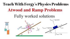 Atwood And Ramp Problems Full Video Walkthroughs Includes Acceleration Force And Tension In 2 Dimensions For Physics Problems Physics Physics High School