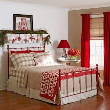 I Love The Shelf Above The Bed This Would Be An Easy Way To Change Up Seasonal Decor In The Christmas Decorations Bedroom Christmas Bedroom Christmas Bedding