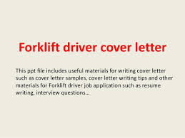 Forklift Driver Cover Letter