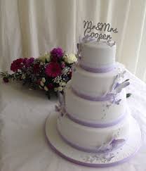 4 Tier Butterfly Lilac White Wedding Cake Wedding Cakes Lilac Lavender Wedding Cake Wedding Cake Prices