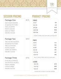 Photography Service Price List Flyer Template Modern Photography Pricing Template Photography Price List Template Photography Price List