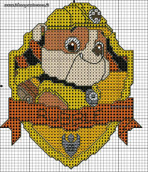 La pat' patrouille part à la rescousse de mme goodway et de galinetta, qui pourraient tomber d'une. Paw Patrol Rubble Schema Punto Croce Rubble Paw Patrol Kreuzstich Eule Kreuzstichmuster