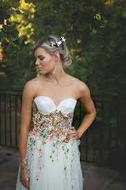 Woodland Wildflower Wedding Gown Embroidered Botanical Bridal Gown Butterfly Bridal Gown Embroi Alternative Wedding Gown Flower Gown Embroidered Wedding Gown
