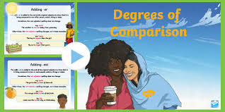 The definition of a comparison is the act of finding out the differences and similarities between two or more people or things. Degrees Of Comparison Powerpoint Teacher Made
