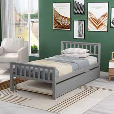 Kids bedroom and playroom furniture, changing tables, cribs & more at the home depot®. Twin Platform Bed Frame With Trundle Bed Yofe Kids Twin Bed Frame With Headboard Pine Kids Twin Bed Frame For Boys Girls Twin Size Bed Frame For Bedroom Dorms 79 5 L 42