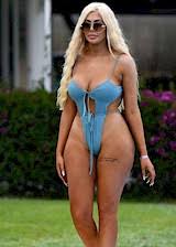 The contour in the fabric of a lower garment (e.g. Chloe Ferry In A Sexy Swimsuit Camel Toe Pokies Boobie Blog Big Tits Every Day