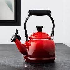 Le Creuset 1 25 Qt Demi Cerise Red Tea Kettle Reviews Crate And Barrel Tea Kettle Kettle Traditional Kettles