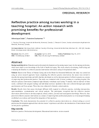 I learned that the interviews require applying some techniques and practicing. Pdf Reflective Practice Among Nurses Working In A Teaching Hospital An Action Research With Promising Benefits For Professional Development