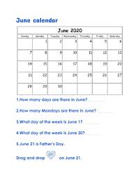 We always ensure that the last week number is listed below. June Calendar Worksheet