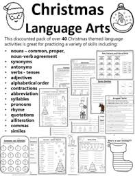 A collection of english esl worksheets for home learning, online practice, distance learning and english classes to teach about languages, languages. Christmas Ela Worksheets Christmas Grammar Worksheets Christmas Ela Packet