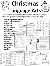 Evaluate performance over an extended period of time by incorporating portfolios in your student assessment. Christmas Ela Worksheets Christmas Grammar Worksheets Christmas Ela Packet