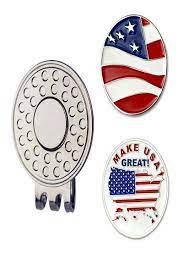 Golf Ball Marker With Hat Clip Flag And Usa Ball Markers Hat Clips Golf Ball Markers