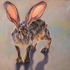 Rabbit Paintings Desert Animal Art Desert Animal Art Rabbit Painting Animal Art