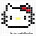 図案 キティちゃん リボン 簡単 アイロンビーズ アイロンビーズ 図案 パーラービーズ