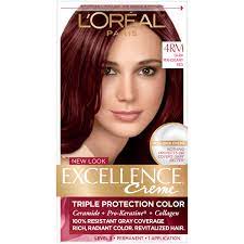 This reddish brown hair color is cooler than auburn, and often features blue or violet undertones. L Oreal Paris Excellence Creme Permanent Hair Color 4rm Dark Mahogany Red 100 Percent Gray Coverage Hair Dye Pack Of 1 Buy Online In Cayman Islands At Cayman Desertcart Com Productid 10239303