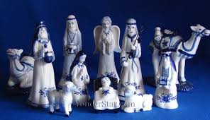 Blue And White Porcelain Nativity 7 Tall Blue And White Blue White Decor White Porcelain