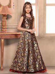 When it comes to style than its difficult to compete pakistani and indian designers in terms of fashion indian lehenga choli designs for wedding 2019 have been launched to mesmerize all the beauties of pakistan and india to follow these designs to. Indian Kids Girls Gown Pakistani Designer Bollywood Wedding Wear Gown 131 Western Dresses For Girl Gowns For Girls Girls Dresses