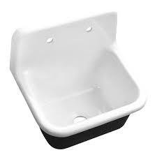 Streamline Wall Mount Cast Iron 22 In 2 Hole Single Bowl Kitchen Sink In White R 5720 26ciswh 1 In 2020 Single Bowl Kitchen Sink Cast Iron Kitchen Sinks Sink