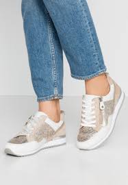 Доставка по москве и рф. Caprice Sneaker Low Light Gold White Weiss Zalando De