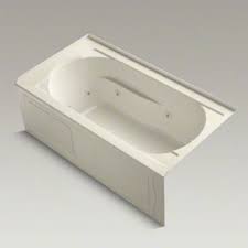 Kohler bathtubs are fully covered under warranty for up to a year american standard cadet 60 acrylic whirlpool bathtub with reversible drain, everclean pair this bath with other products from the devonshire collection for a coordinated elegant look in the bathroom. Kohler K 1357 Ra 47 Devonshire 60 X 32 Alcove Whirlpool With Integral Apron And Right Hand Drain Almond Faucetdepot Com