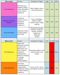 Types Of Anemia Chart World Of Reference