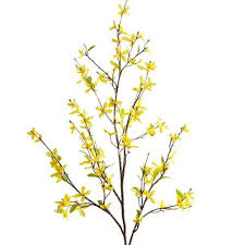 Yellow Faux Forsythia Branch In 2020 Forsythia Vase With Branches Faux Flowers