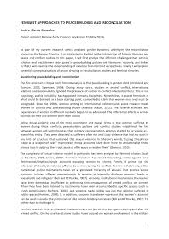 Pdf Feminist Perspectives On Peacebuilding And Reconciliation