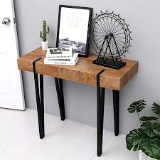 Amazon Com Ivinta Modern Industrial Narrow Console Table For Entryway 40 Inch Thicken R In 2020 Farmhouse Console Table Narrow Console Table Industrial Console Tables