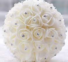 Wedding flowers online made easy Hot Beautiful White Ivory Bridal Bridesmaid Flower Wedding Bouquet Noivaartificial Flower Rose Bouquet Crystal Bridal Bouquets Crystal Bridal Bouquet Bridal Bouquetwedding Bouquet Aliexpress