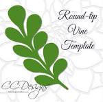 Round-tip Vine Leaf Template, Paper Vine Templates, Paper Leaf ...