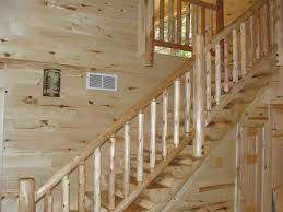 Knotty Pine Paneling Tongue Groove Cabin Stairs Knotty Pine Paneling Cabin Renovation