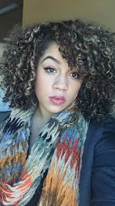 Curly Hair With Blonde Streaks Devacut Blonde Streaks Brunette Color Natural Hair Styles