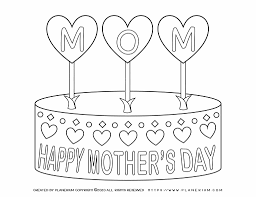 You can choose one of these free printable mother's day coloring pages below, print them and color them as a little gift for your mom. Mother S Day Coloring Page Happy Mothers Day Cake Planerium