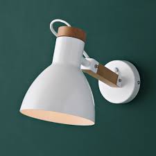 Applique En Metal Blanc H 16 Cm Wood Vintage Metal Wall Light Bedside Wall Lights Wall Lights