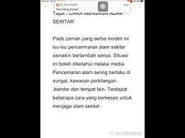 Lihat gambar di bawah dengan teliti. Karangan Cara Menjaga Alam Sekitar Youtube