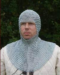 It adds 100 to the attack stat and the matte black anodized aluminum scales are knitted into the black acrylic yarn in an overlapping. Chainmail Coif Armor Medieval Body Armour For Sale Avalon