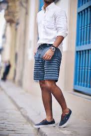 Black And White Striped Shorts Outfit Men A Day In Old Havana The Neat Fit Short Men Fashion Mens Fashion Summer Mens Outfits