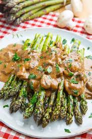 Grilled Asparagus In A Creamy Balsamic Mushroom Sauce Closet Cooking Recipe Grilled Asparagus Recipes Asparagus Recipe Balsamic Mushrooms