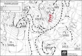 surface analysis chart of the uk meteorological office on 27