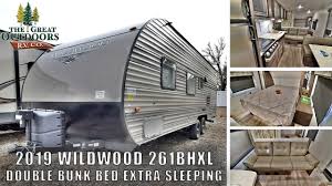 Maybe you would like to learn more about one of these? New 2019 Wildwood 261bhxl Double Bunk Beds Outside Kitchen Light Weight Travel Trailer Rv Camper Youtube