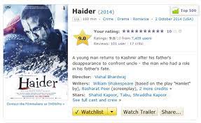 Tomatometer rankings of the top 100 best movies of 2020 and all time. Haider Is One Of The Highest Rated Indian Films On Imdb Desimartini