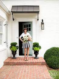 Metal Awning Just Like This On Window Above Front Door Wrought Iron Posts For Support But Straight Not Door Overhang Front Door Awning Beautiful Front Doors